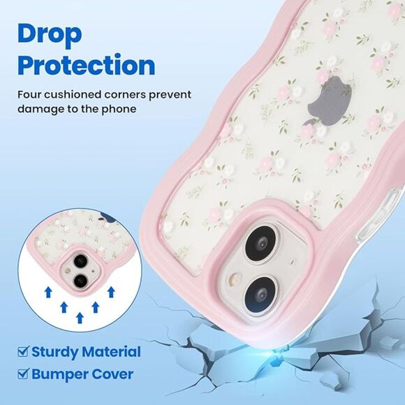 Floral Curvy Case for iphone 13/14 6.1 inch - Picture 3 of 4